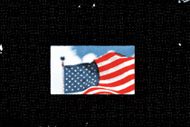 An illustration of an American flag on a black screen.