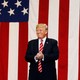 Donald Trump in front of the American flag