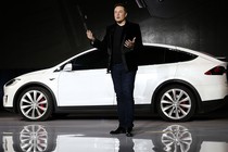 Elon Musk and a Tesla