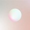 illustration of pastel pink-yellow sphere on pastel blue-pink background