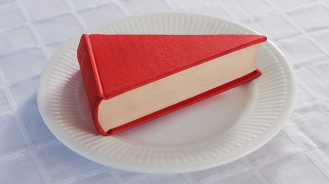 book shaped like a slice of cake