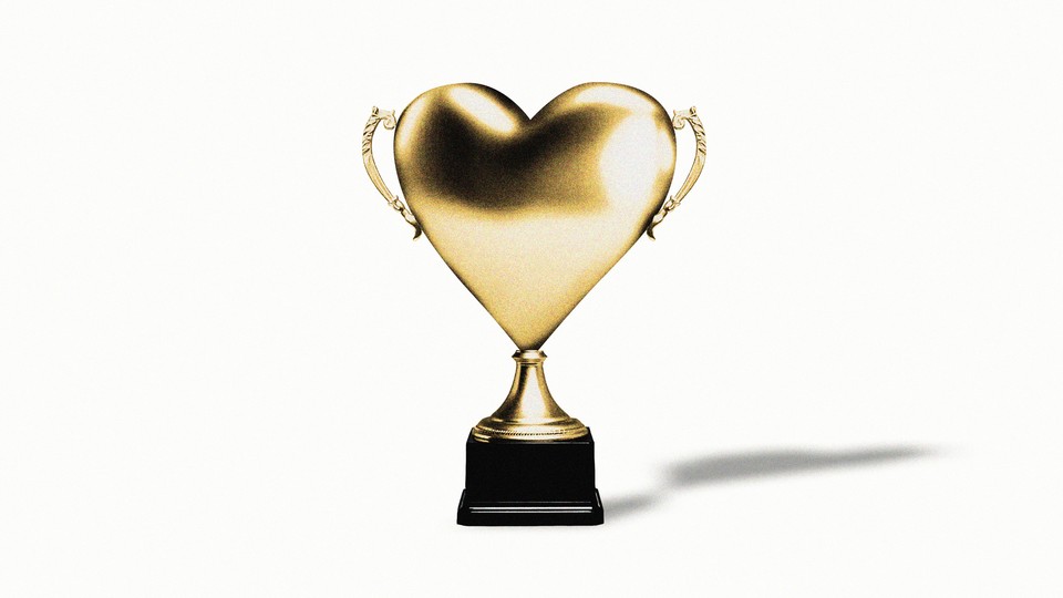 A trophy in the shape of a heart