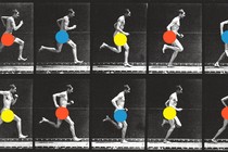 Illustration of streakers with colorful blots covering them