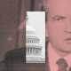 Richard Nixon on TV overlaid with photo of the U.S. Capitol