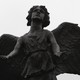 A cemetery angel statue