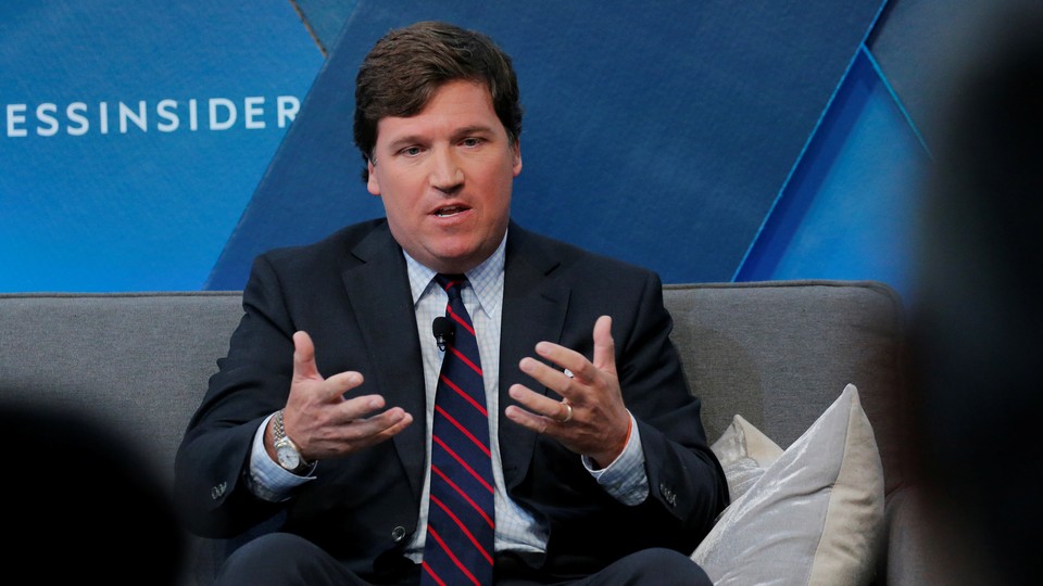 Tucker Carlson speaks at the 2017 Business Insider conference in New York.