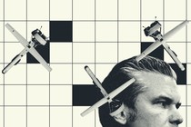 Photo illustration of Pete Hegseth and drones