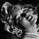 A black-and-white photo of Marilyn Monroe