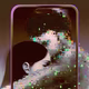 Illustration of a woman embracing a pixelated man, both seen through a transparent phone screen in muted colors.