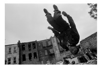Boy doing backflip