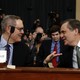 The University of North Carolina School of Law professor Michael Gerhardt (left) talks with the George Washington University Law School professor Jonathan Turley.