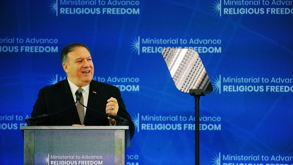 Secretary of State Mike Pompeo speaks at the Ministerial to Advance Religious Freedom.
