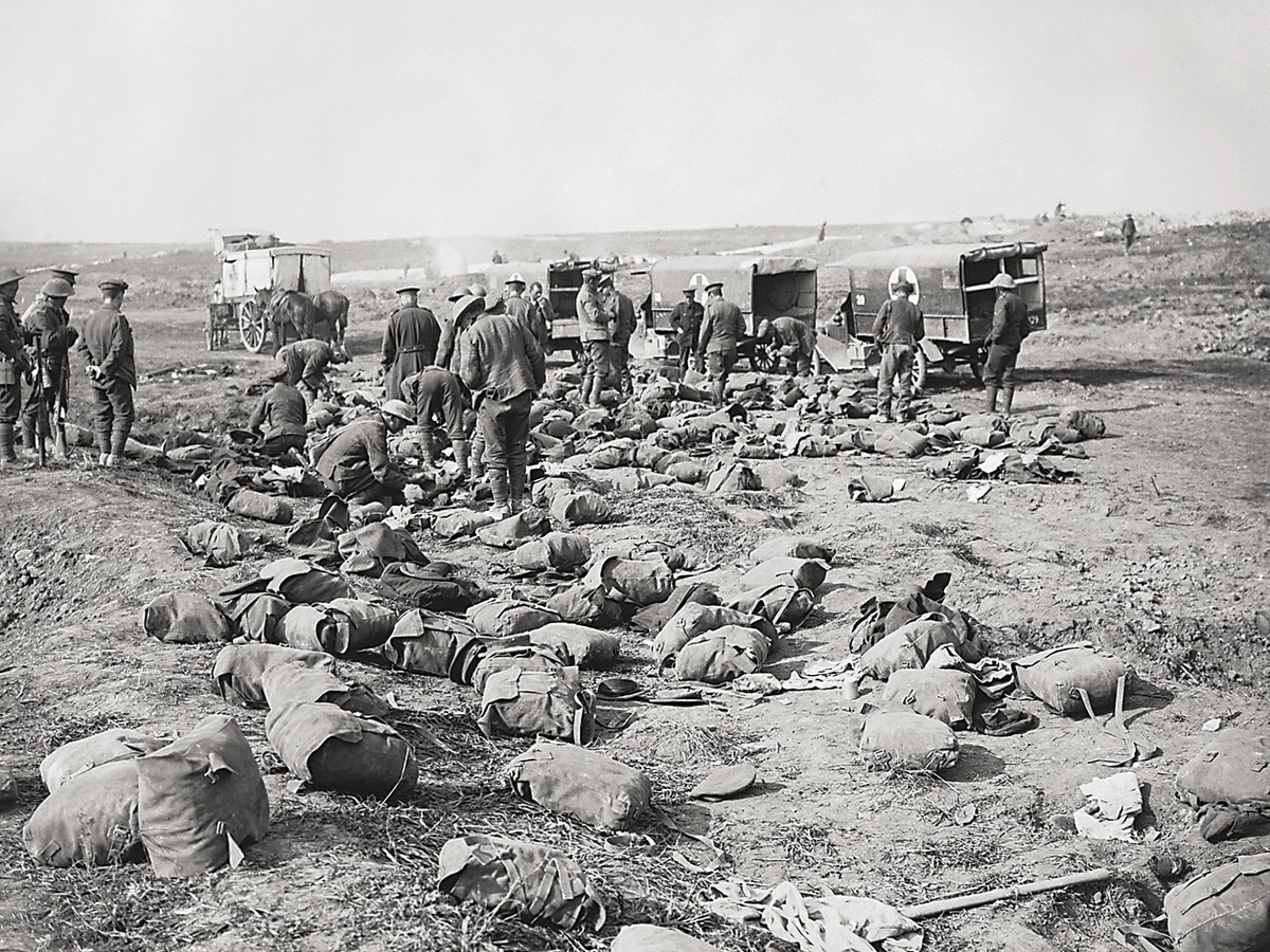 Austria-Hungarian soldiers with a typical sign of shell shock