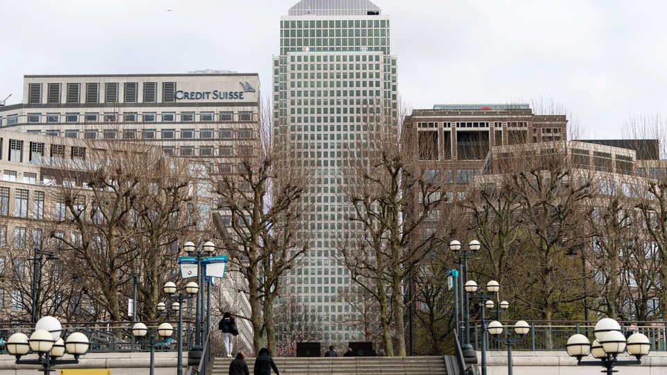 Credit Suisse offices in Canary Wharf in London