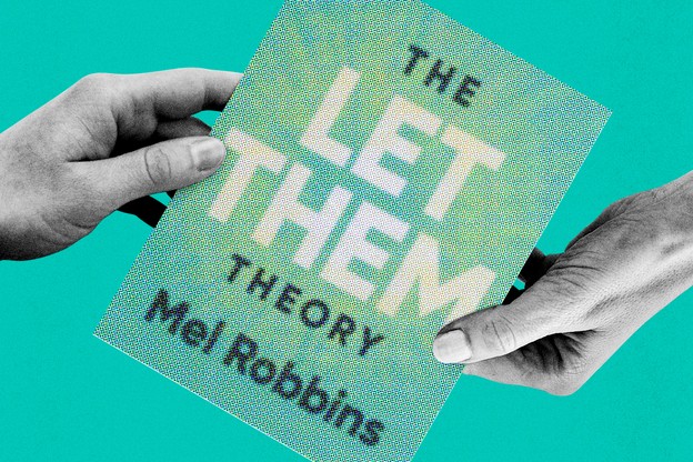 illustration of two hands holding a copy of the book The Let Them Theory