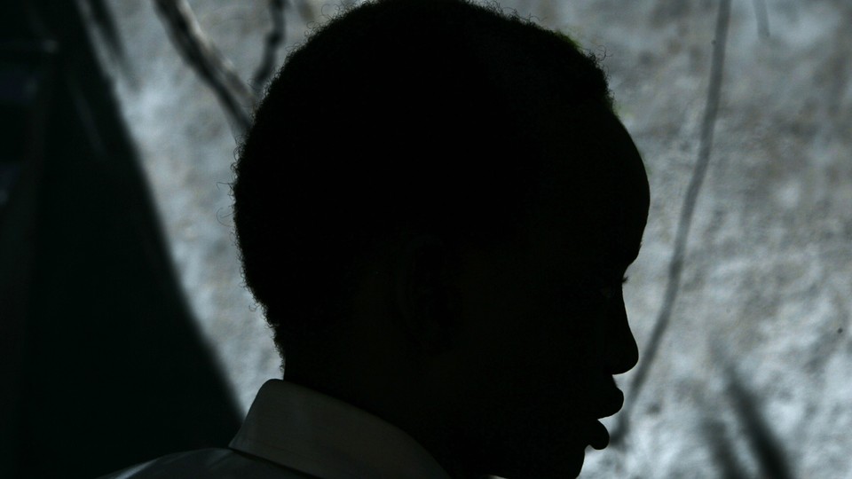 Silhouette of a child's face