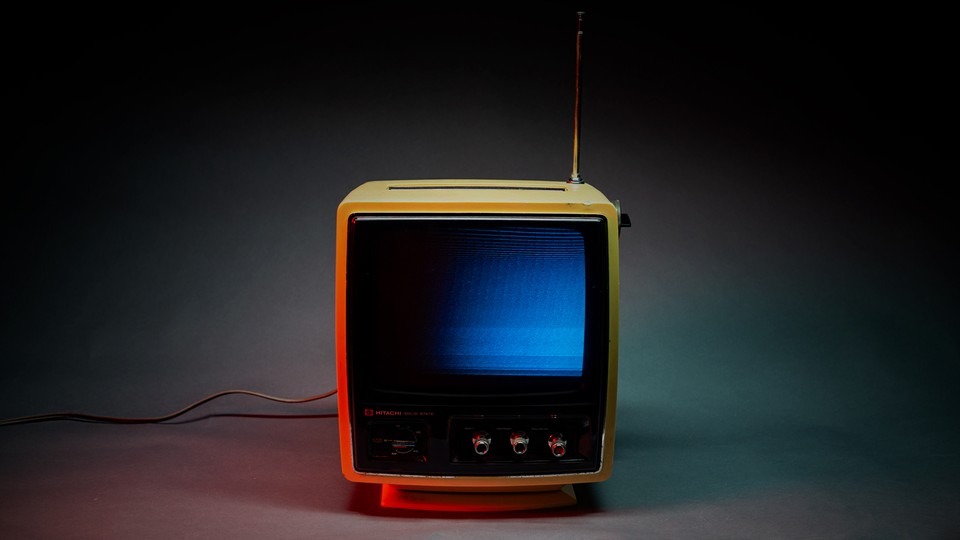 A photo illustration of an old TV