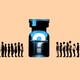A graphic showing a variety of people next to a vaccine vial, which has a question mark on it