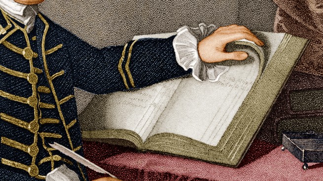 illustration of a person turning the pages of a book