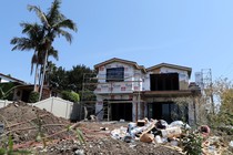 A new apartment building is constructed in Los Angeles on July 30, 2018.