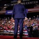 Attendees cheer as former President Donald Trump arrives on May 28, 2022 in Casper, Wyoming.