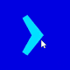 An animated illustration of a V-shape that turns into a downward arrow when clicked on by a mouse