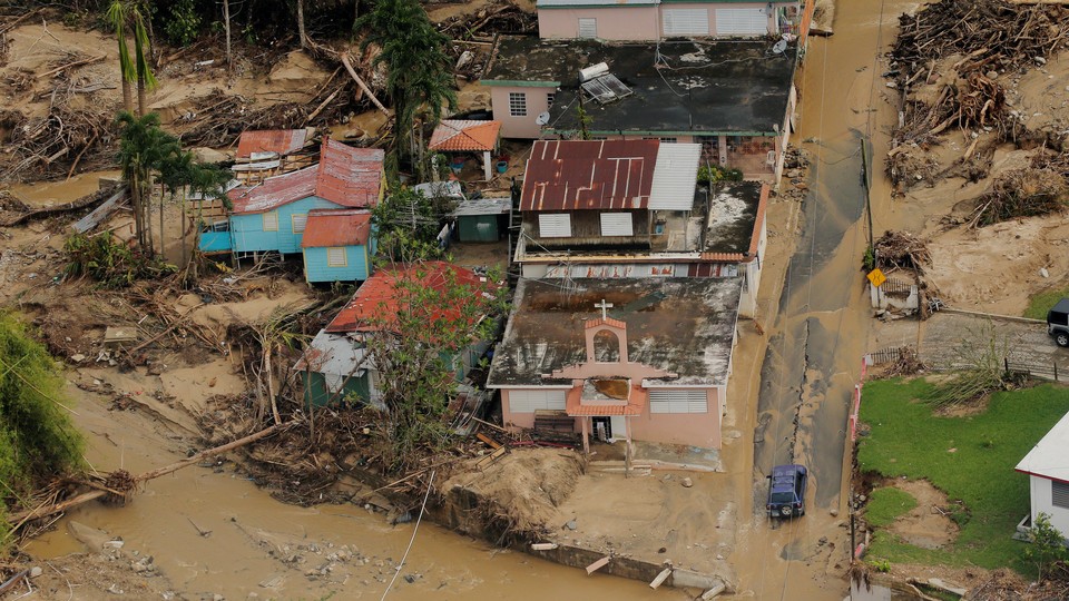 Damage left behind by Hurricane Maria, as seen from the air