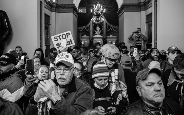 Insurrectionists at the U.S Capitol on January 6