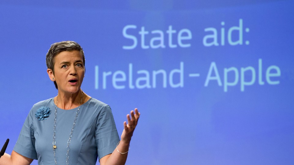 Margrethe Vestager, the European Union competition commissioner, speaks