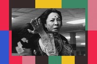 Michelle Yeoh performs martial arts