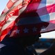 A man with an American flag