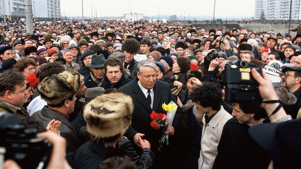 Boris Yeltsin campaigning in 1989.