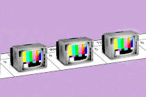 Animated GIF of a row of TVs turning on, each sitting on top of a calendar day.