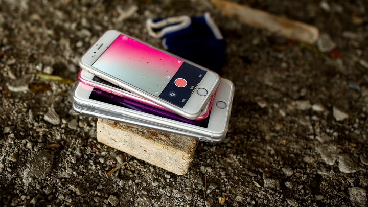 Mobile phones at a construction site