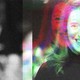Collage of a black-and-white photo of Casey Means, overlaid with a version in rainbow colors
