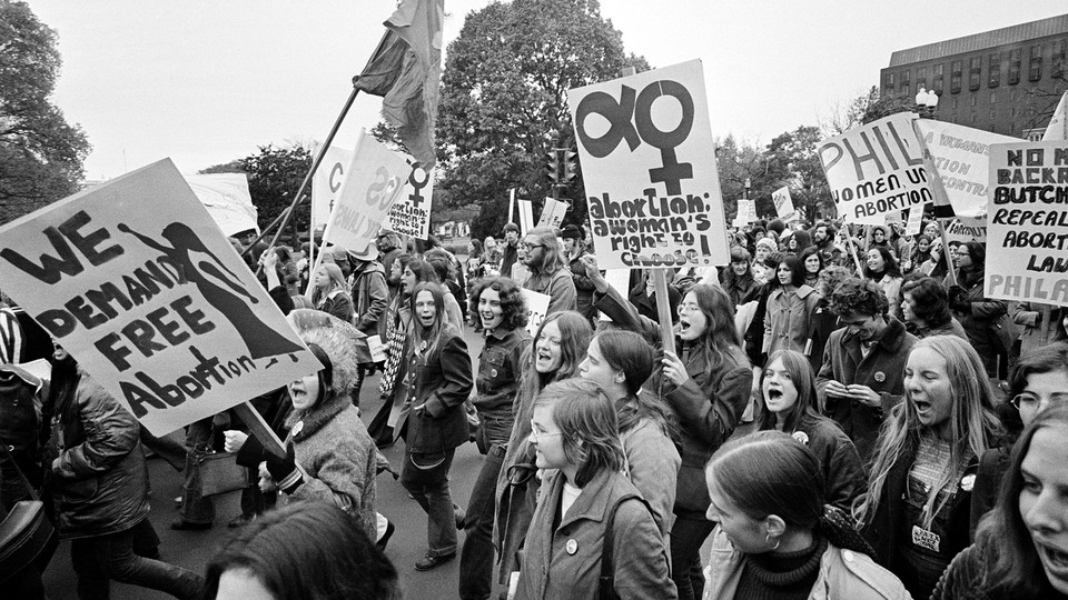 Protesters at an abortion-rights demonstration