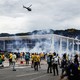 Rioters outside Brazil's presidential palace