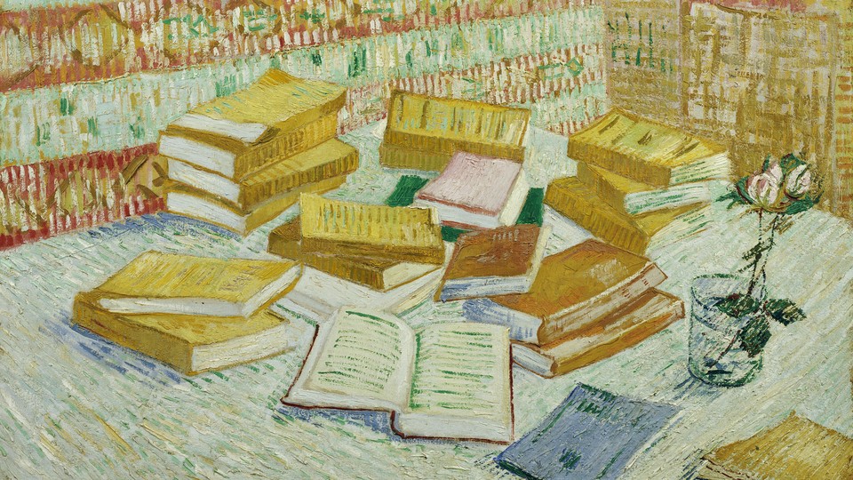 A painting of books