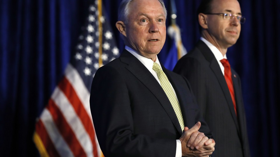 Attorney General Jeff Sessions and his deputy, Rod Rosenstein