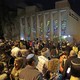 People gather outside the Tree of Life synagogue on the first night of Hanukkah, December 2, 2018, in the Squirrel Hill neighborhood of Pittsburgh.
