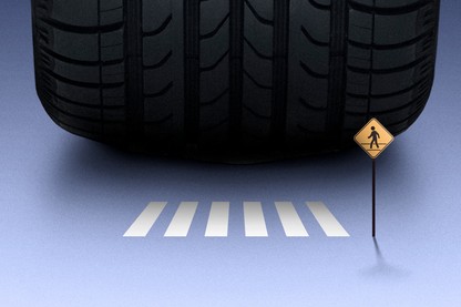 An illustration of a giant wheel over a crosswalk