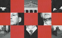 Collage of Justice Alito and the Supreme Court building