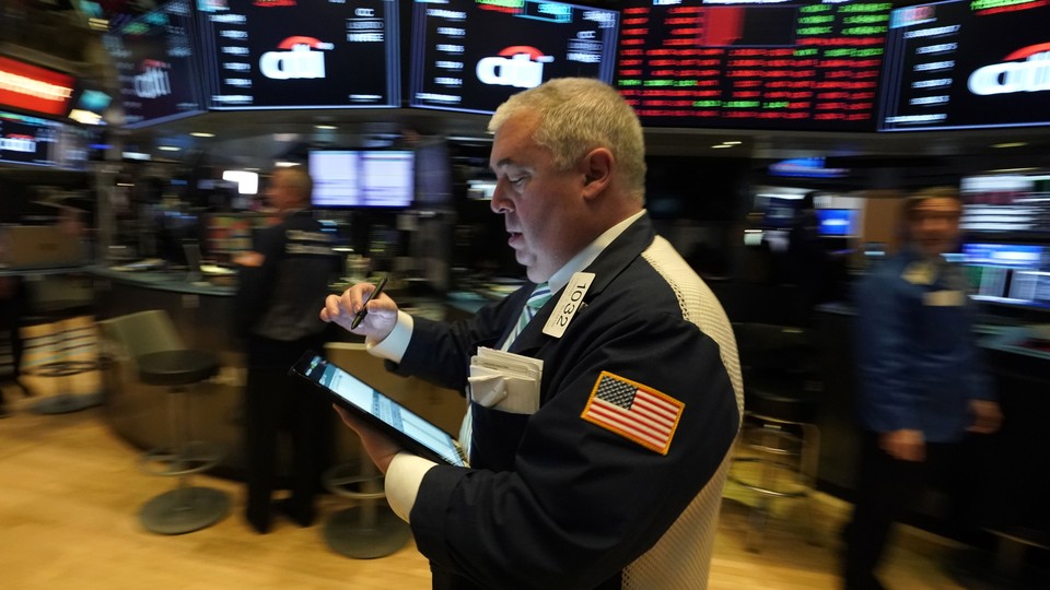 A man inside the Stock Exchange