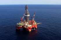 A deepwater oil platform sits in the Gulf of Mexico off the coast of Veracruz, Mexico, in 2014.