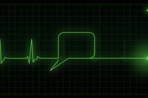 An EKG readout turns into a speech bubble