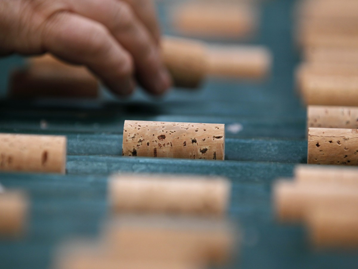 Pre finish. Cork Portuguese Wine. Plastic Cork. Apple Cork. Cork Portuguese Wine texture.