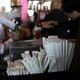 Paper straws at a bar in San Francisco