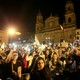 Supporters of the peace deal signed between the government and the FARC rebels gather at Bolivar Square during a march for peace in Bogota, Colombia, on October 20, 2016.