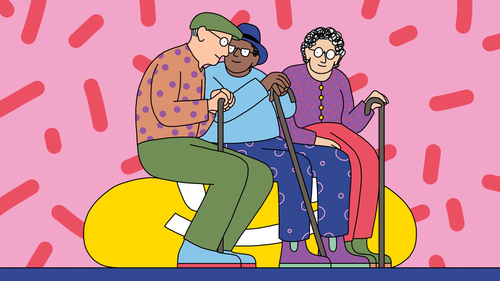 sick elderly people clipart