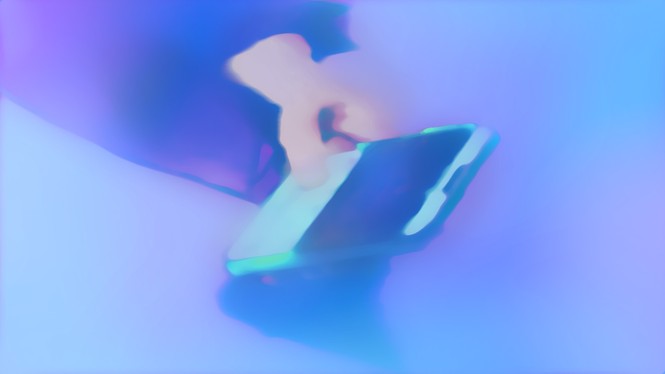 illustration of a hand holding a phone